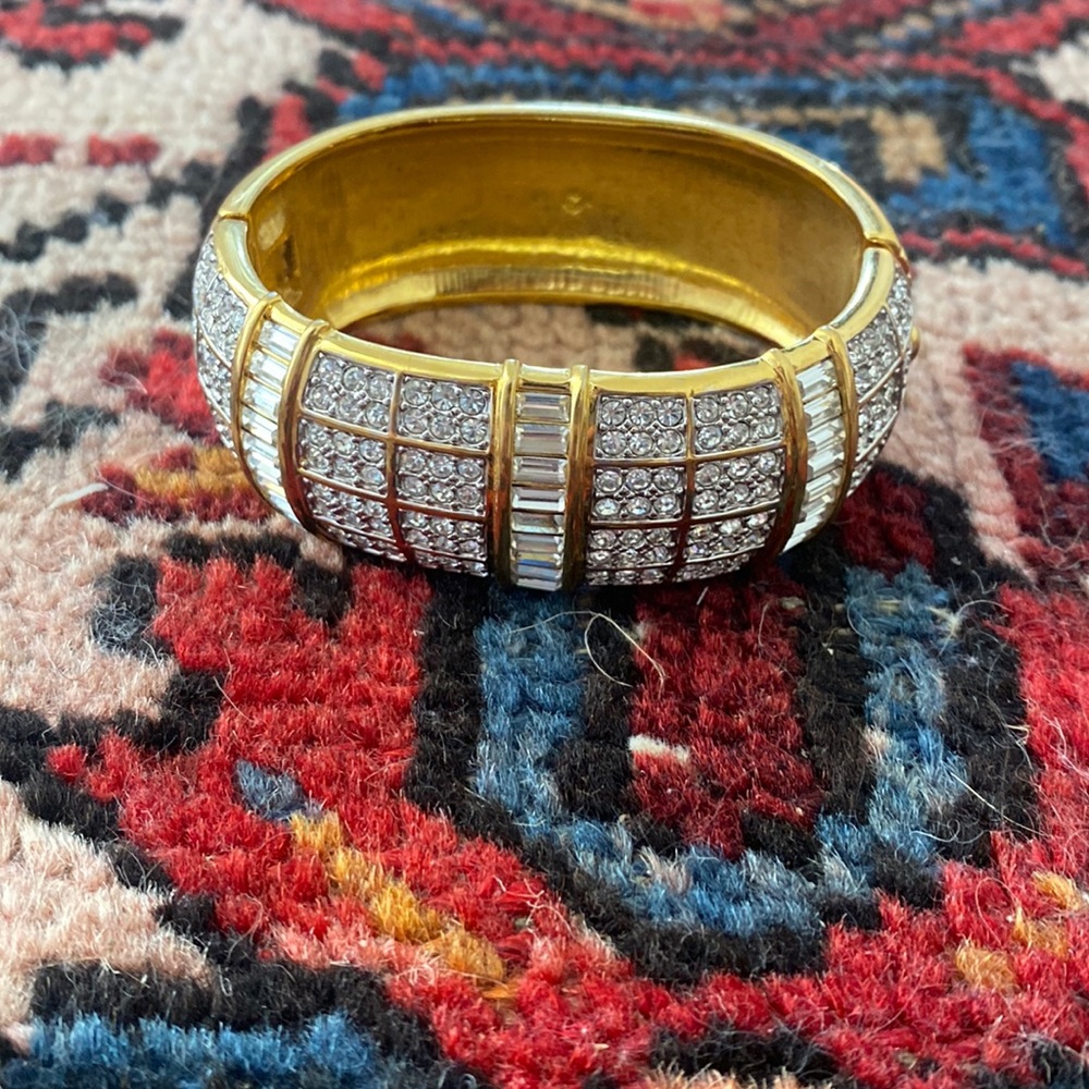 Vintage Swarovski Crystal Pave Cuff Bracelet